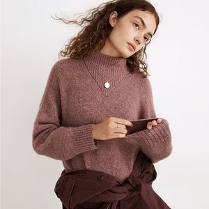 Madewell Dillon Mockneck Pullover Sweater Pink